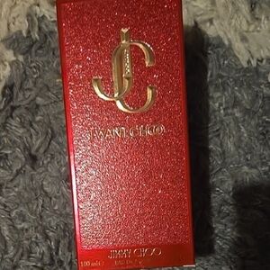 Jimmy Choo Red Glitter Box with Gold Logo